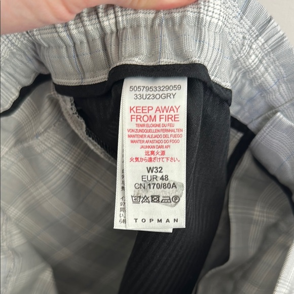 Topman Gray Plaid Drawstring Shorts - Picture 6 of 11